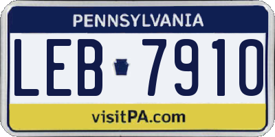 PA license plate LEB7910
