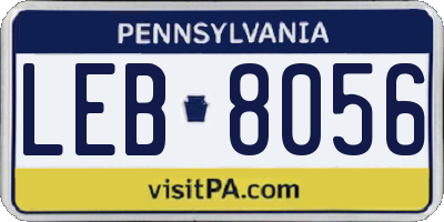 PA license plate LEB8056