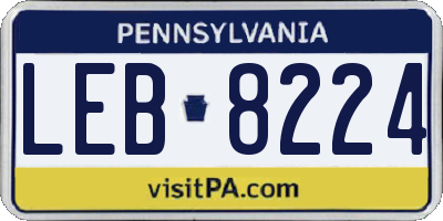 PA license plate LEB8224