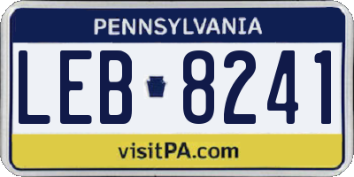 PA license plate LEB8241