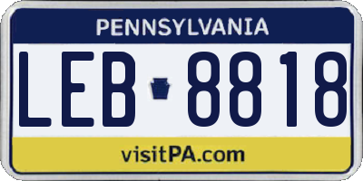 PA license plate LEB8818