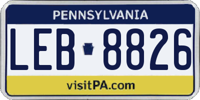 PA license plate LEB8826