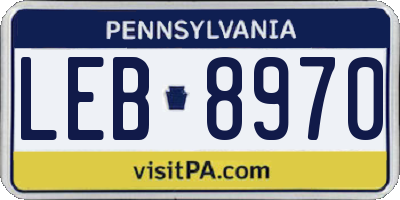 PA license plate LEB8970
