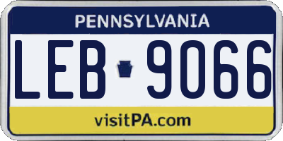 PA license plate LEB9066