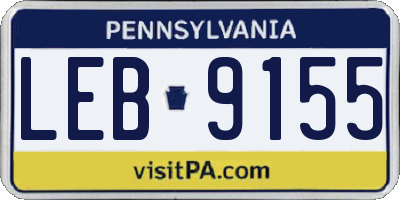 PA license plate LEB9155
