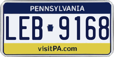 PA license plate LEB9168