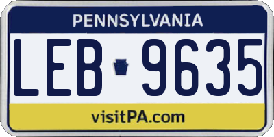 PA license plate LEB9635