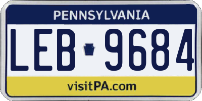 PA license plate LEB9684