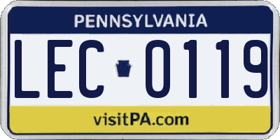 PA license plate LEC0119