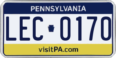 PA license plate LEC0170