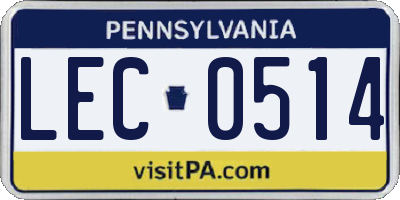 PA license plate LEC0514