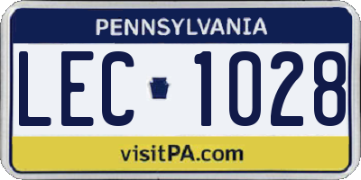 PA license plate LEC1028