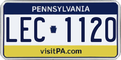 PA license plate LEC1120