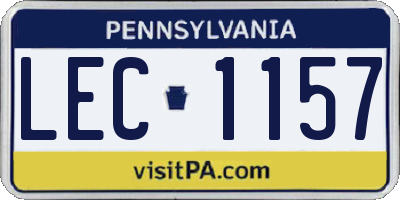PA license plate LEC1157