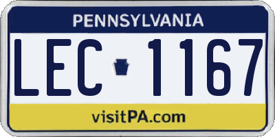 PA license plate LEC1167