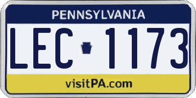 PA license plate LEC1173
