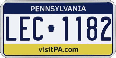 PA license plate LEC1182