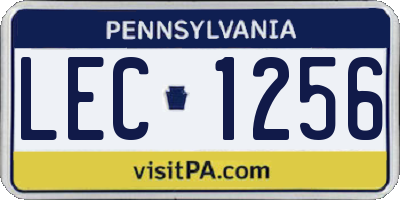 PA license plate LEC1256