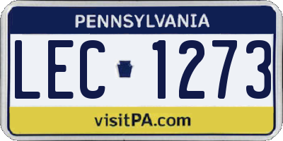 PA license plate LEC1273
