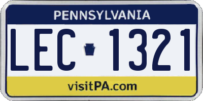 PA license plate LEC1321