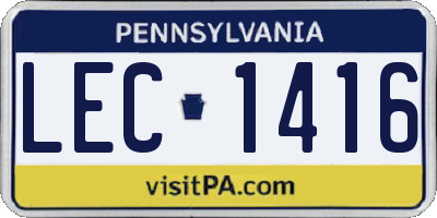 PA license plate LEC1416