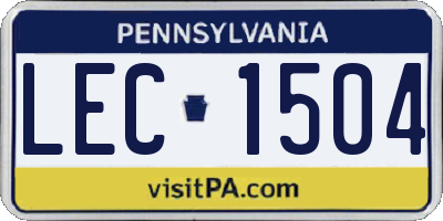 PA license plate LEC1504