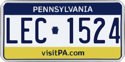 PA license plate LEC1524