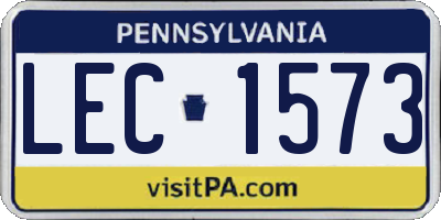 PA license plate LEC1573