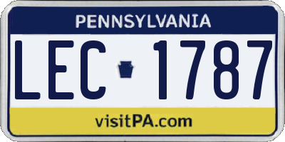 PA license plate LEC1787