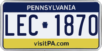 PA license plate LEC1870