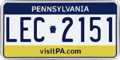 PA license plate LEC2151