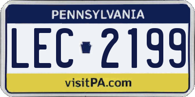 PA license plate LEC2199