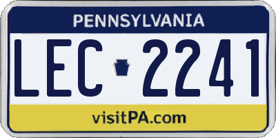 PA license plate LEC2241
