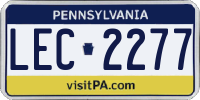 PA license plate LEC2277
