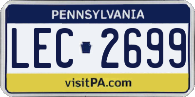 PA license plate LEC2699