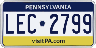 PA license plate LEC2799