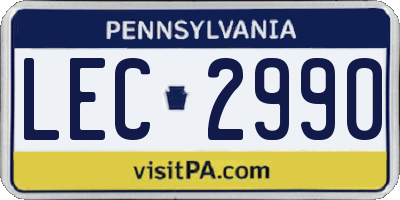 PA license plate LEC2990