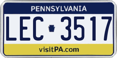 PA license plate LEC3517