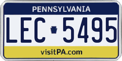 PA license plate LEC5495