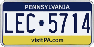 PA license plate LEC5714