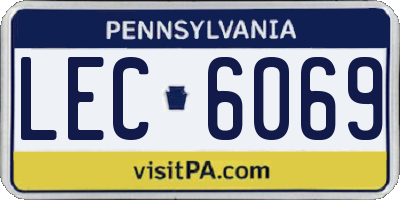PA license plate LEC6069