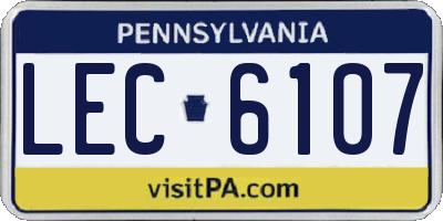 PA license plate LEC6107
