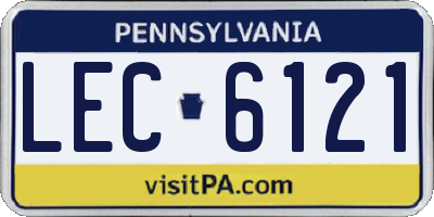 PA license plate LEC6121