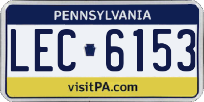 PA license plate LEC6153