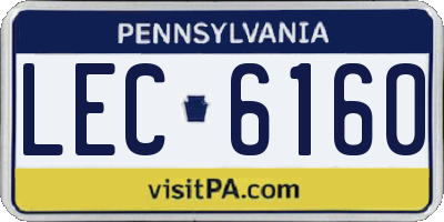 PA license plate LEC6160