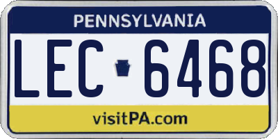 PA license plate LEC6468