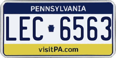 PA license plate LEC6563