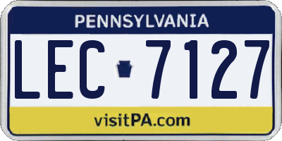 PA license plate LEC7127