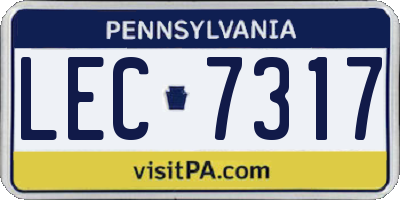 PA license plate LEC7317
