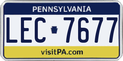 PA license plate LEC7677